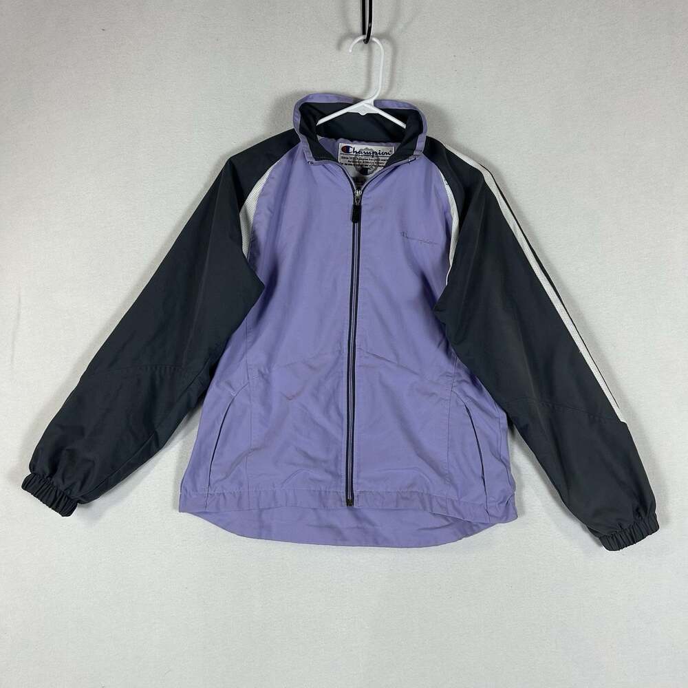 Champion Athletic Lined Jacket Womens Small Purple Full Zip Activewear FLAWED
